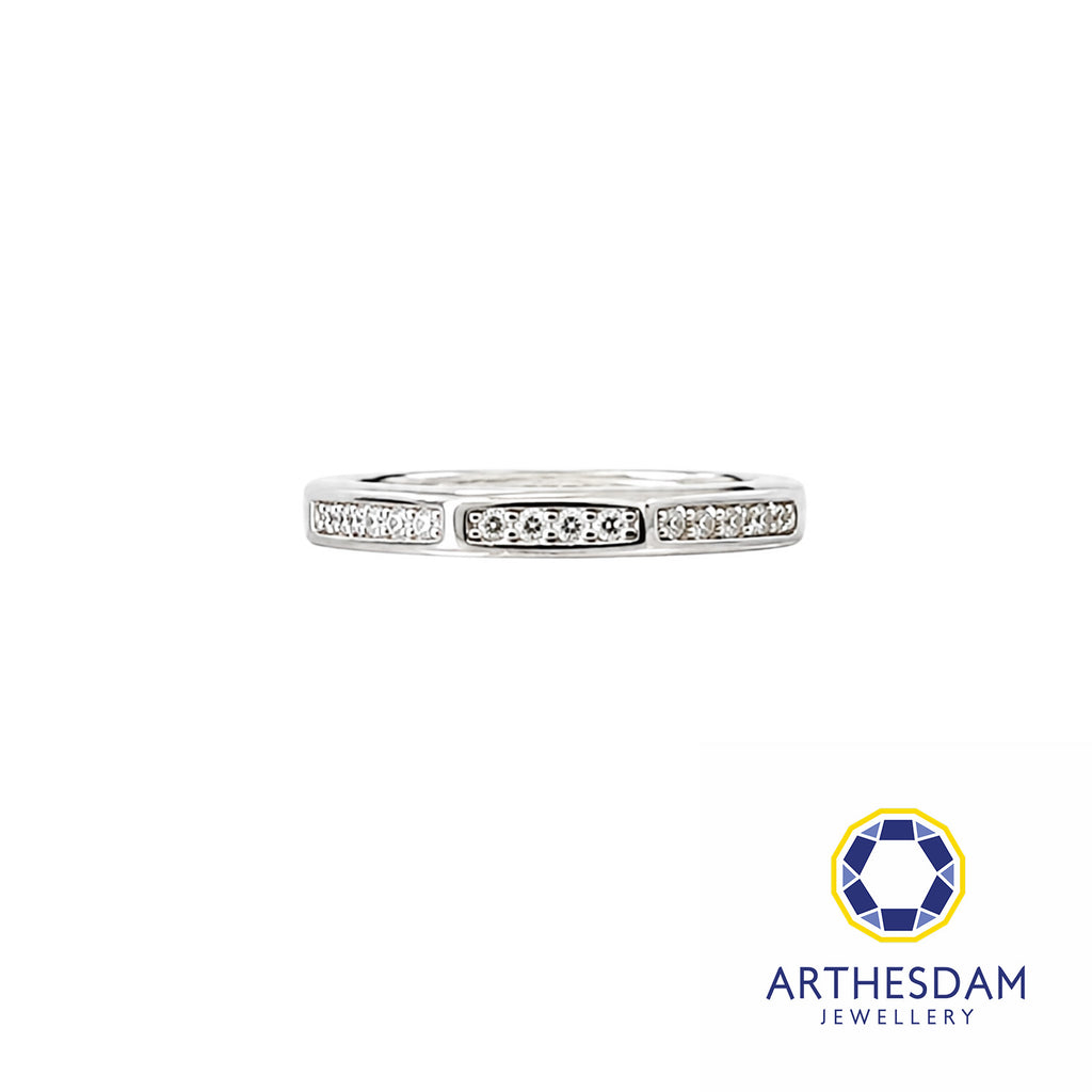 Arthesdam Jewellery 925 Silver 12 Sparkly Stones Adjustable Ring