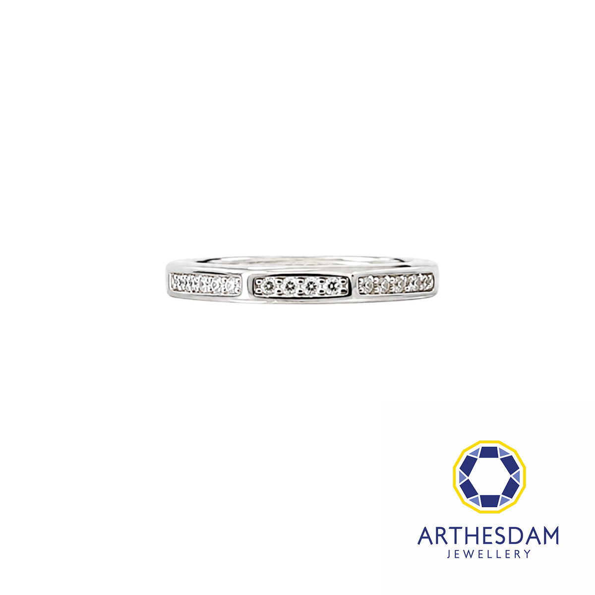 Arthesdam Jewellery 925 Silver 12 Sparkly Stones Adjustable Ring