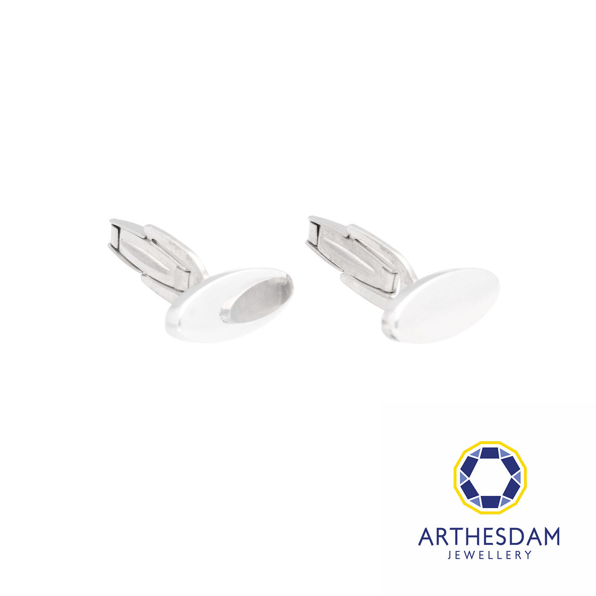 Arthesdam Jewellery 925 Silver Oval Cufflink