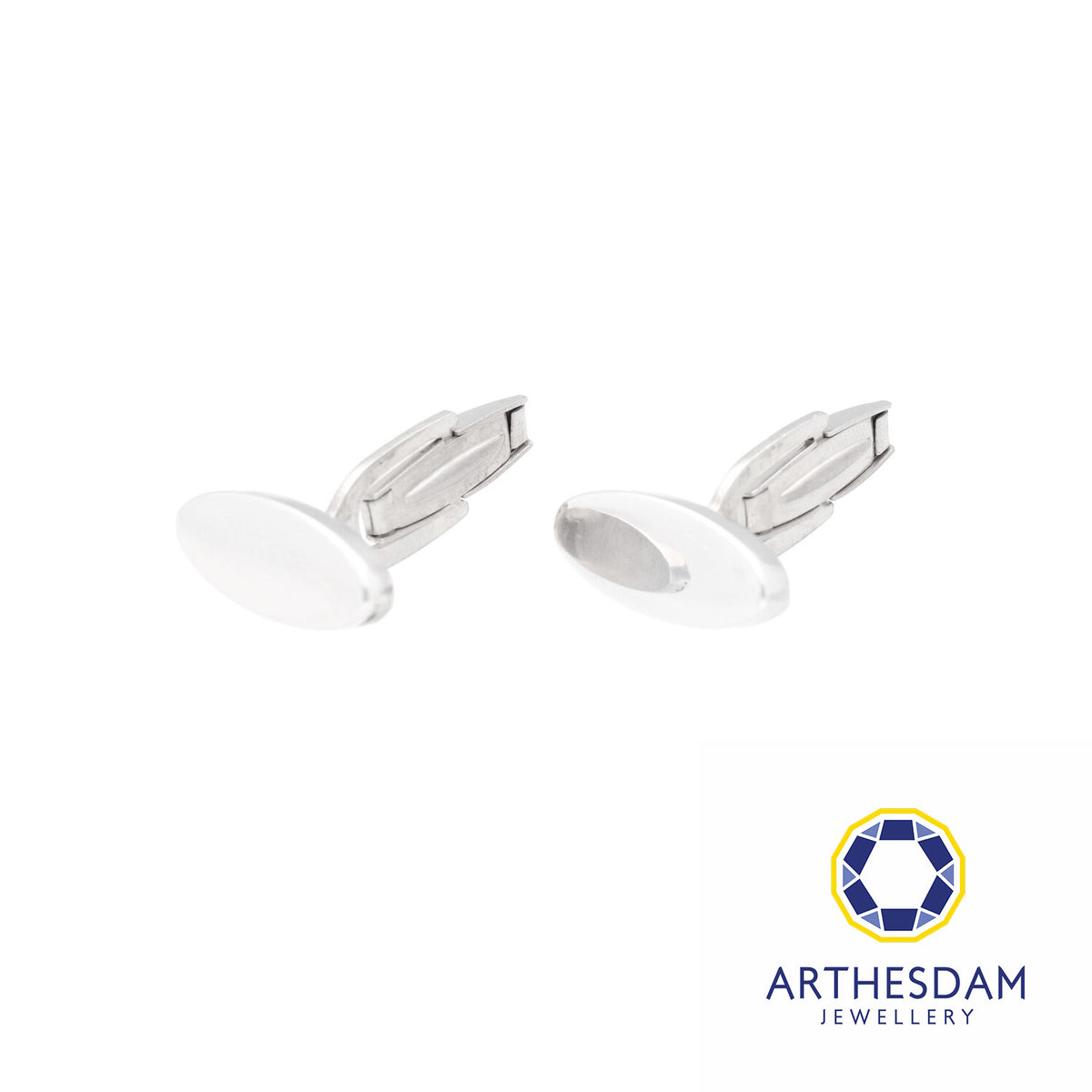 Arthesdam Jewellery 925 Silver Oval Cufflink