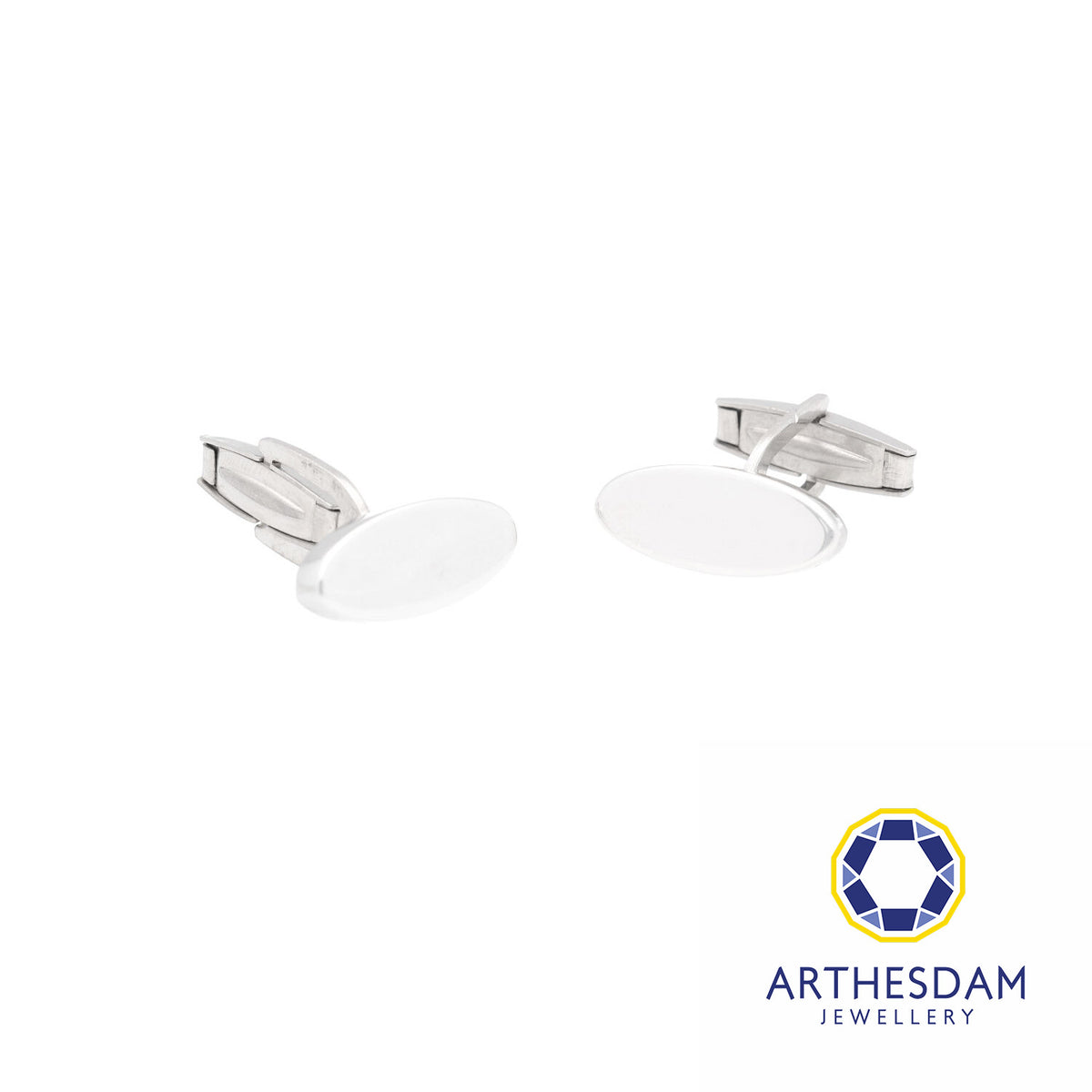 Arthesdam Jewellery 925 Silver Oval Cufflink