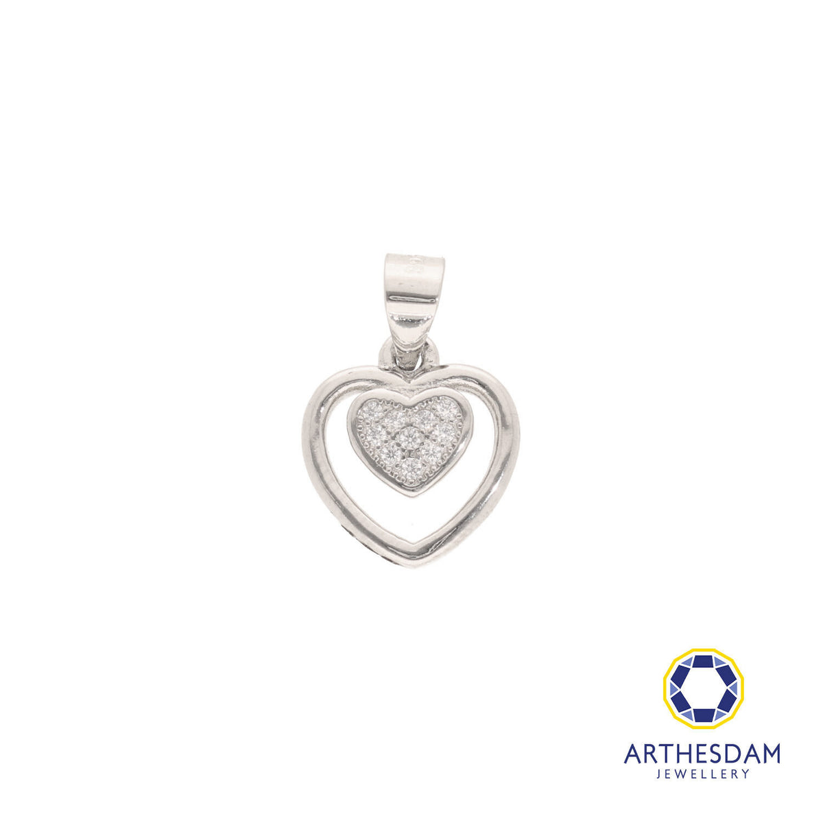 Arthesdam Jewellery 925 Silver Double Heart Pendant