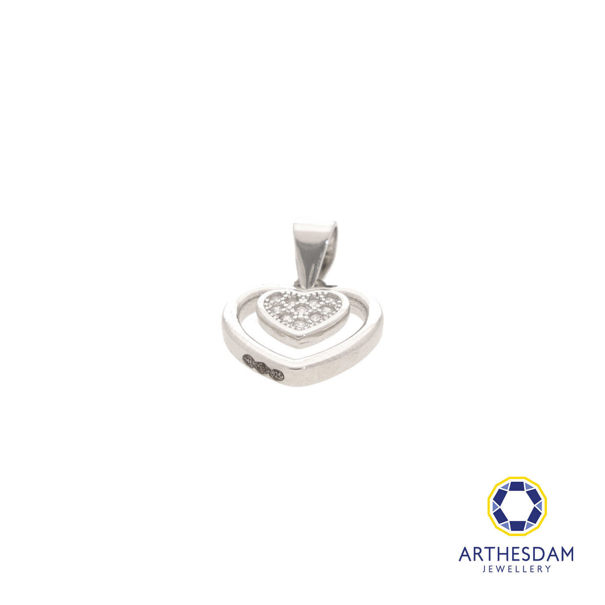 Arthesdam Jewellery 925 Silver Double Heart Pendant