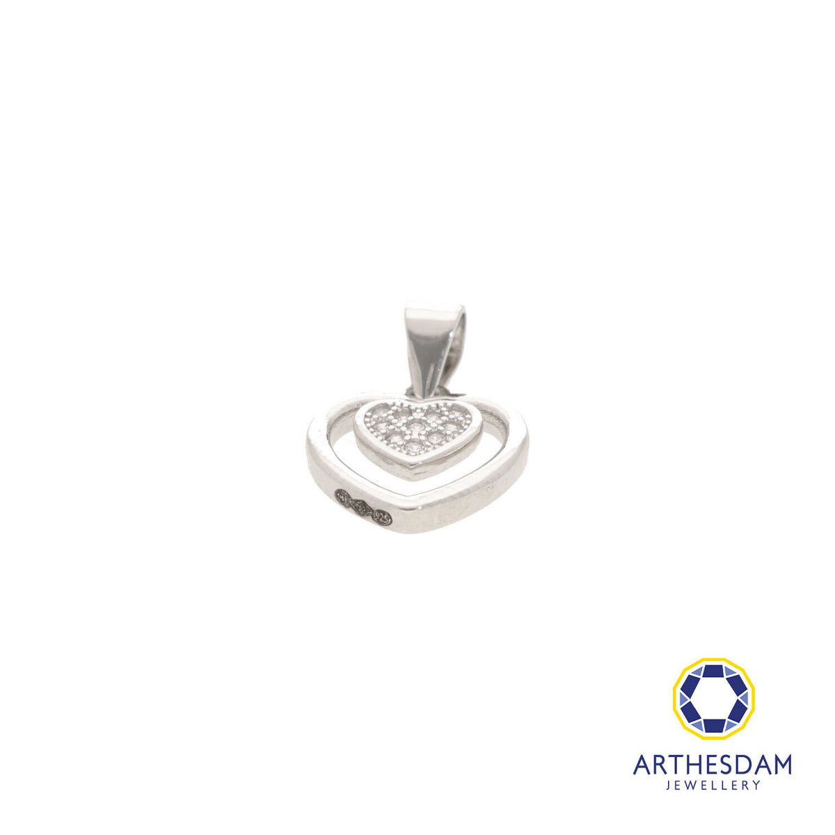 Arthesdam Jewellery 925 Silver Double Heart Pendant