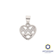 Arthesdam Jewellery 925 Silver Zig Zag Heart Pendant