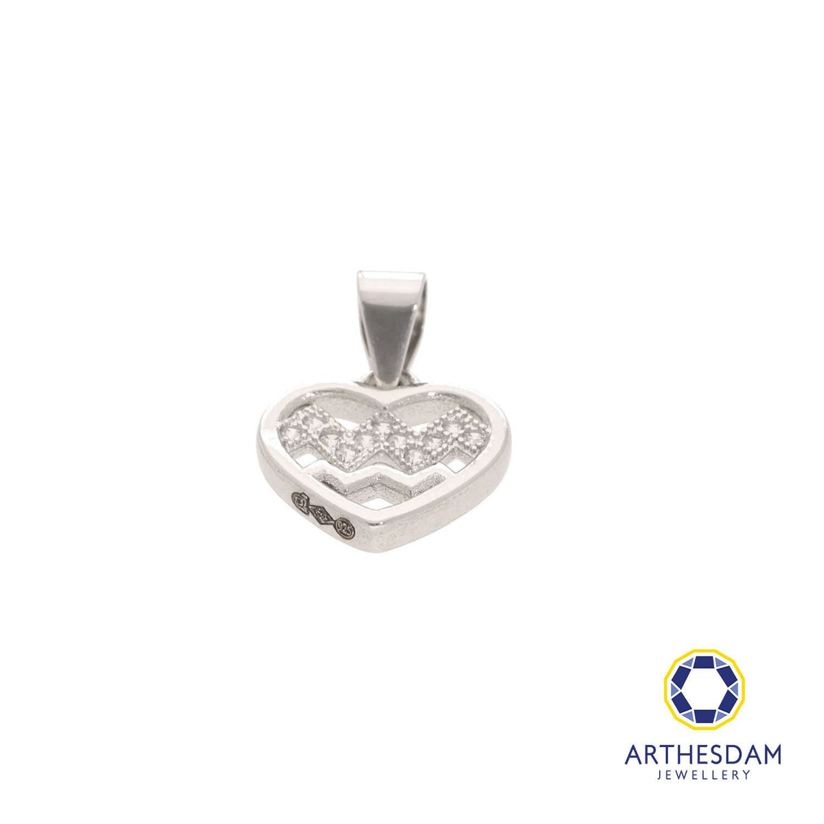 Arthesdam Jewellery 925 Silver Zig Zag Heart Pendant
