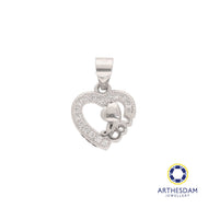 Arthesdam Jewellery 925 Silver Heart with Love Pendant