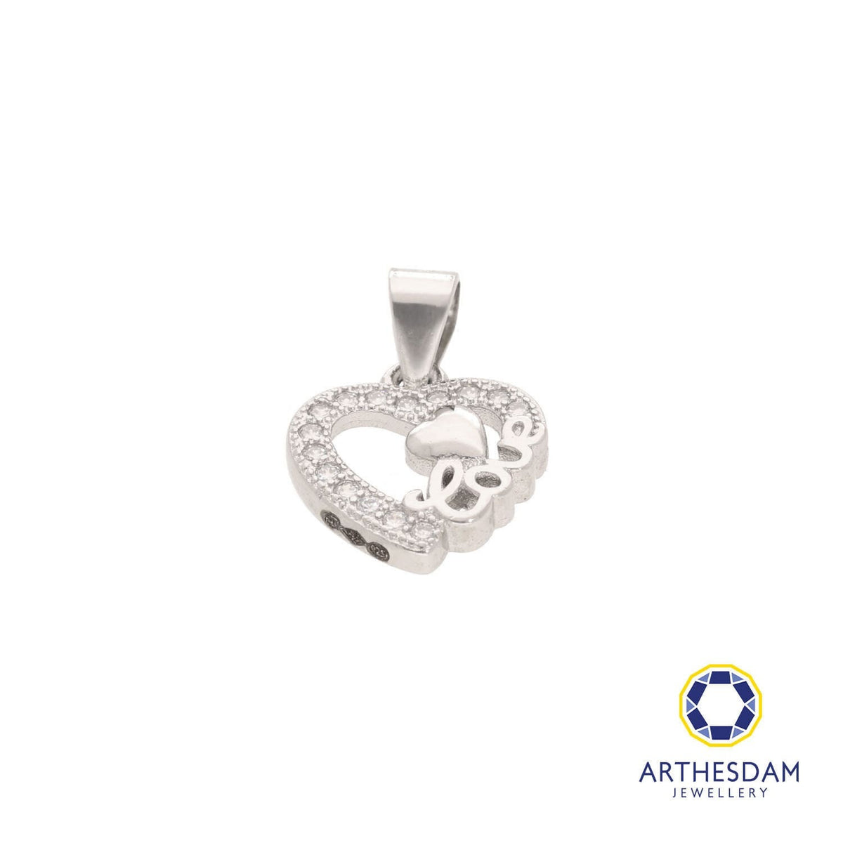 Arthesdam Jewellery 925 SIlver Heart with Love Pendant