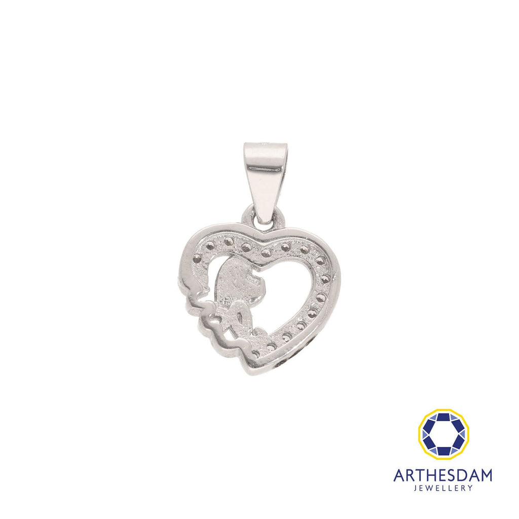 Arthesdam Jewellery 925 Silver Heart with Love Pendant