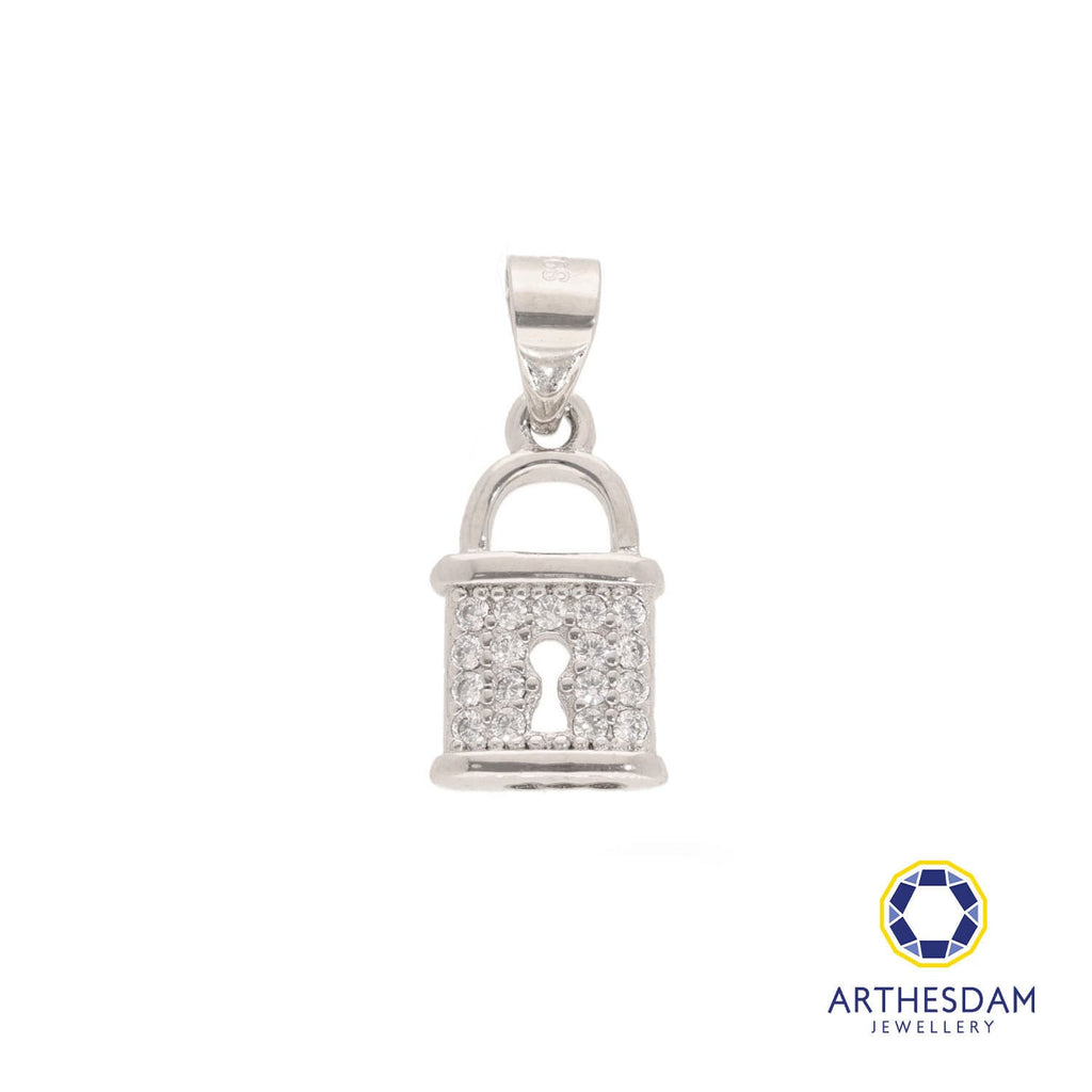 Arthesdam Jewellery 925 Silver Sparkling Lock Pendant