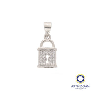 Arthesdam Jewellery 925 Silver Sparkling Lock Pendant