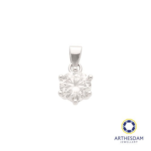 Arthesdam Jewellery 925 Silver Moissanite Solitaire Pendant
