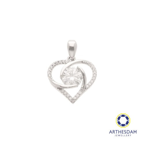 Arthesdam Jewellery 925 Silver Moissanite 3 Hearts Pendant