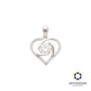 Arthesdam Jewellery 925 Silver Moissanite 3 Hearts Pendant