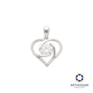 Arthesdam Jewellery 925 Silver Moissanite 3 Hearts Pendant