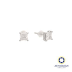Arthesdam Jewellery 925 Silver Moissanite Square Earrings