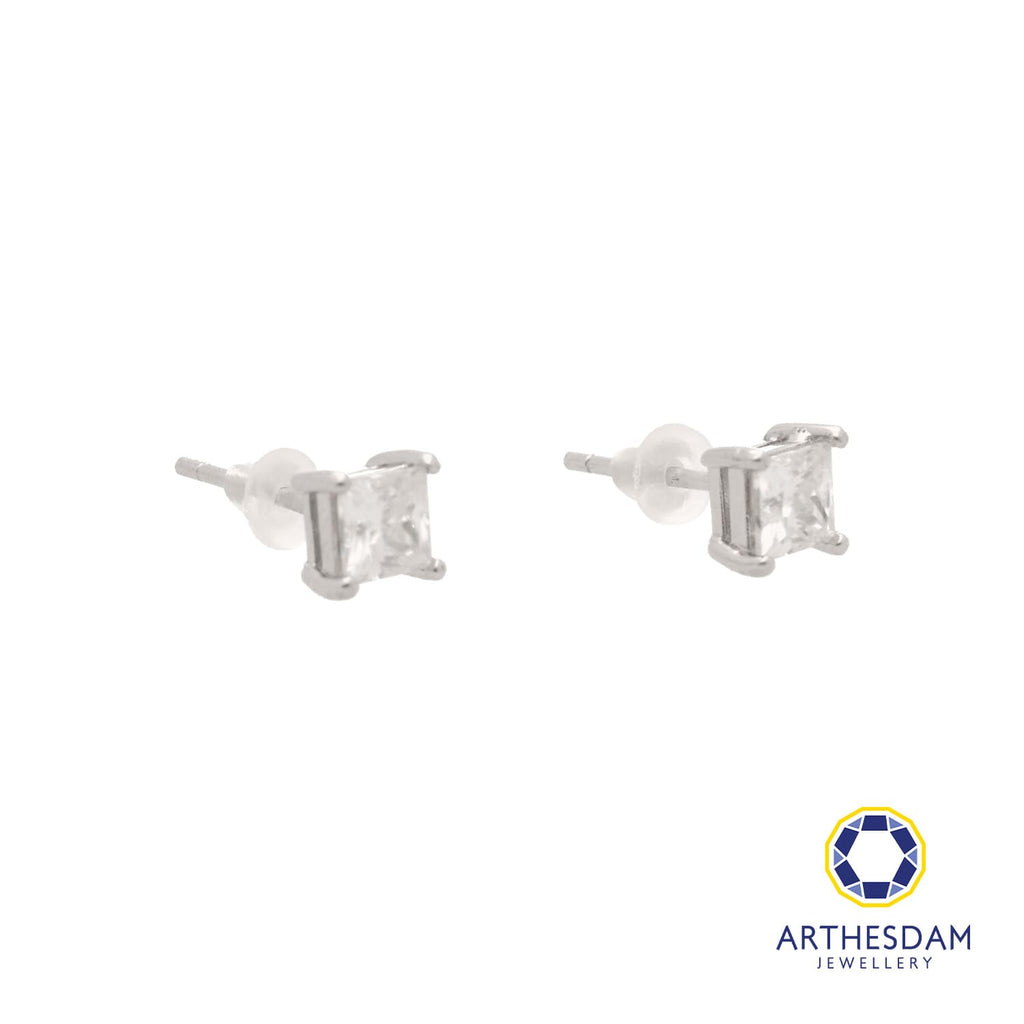 Arthesdam Jewellery 925 Silver Moissanite Square Earrings