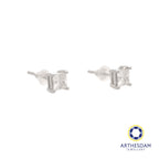 Arthesdam Jewellery 925 Silver Moissanite Square Earrings