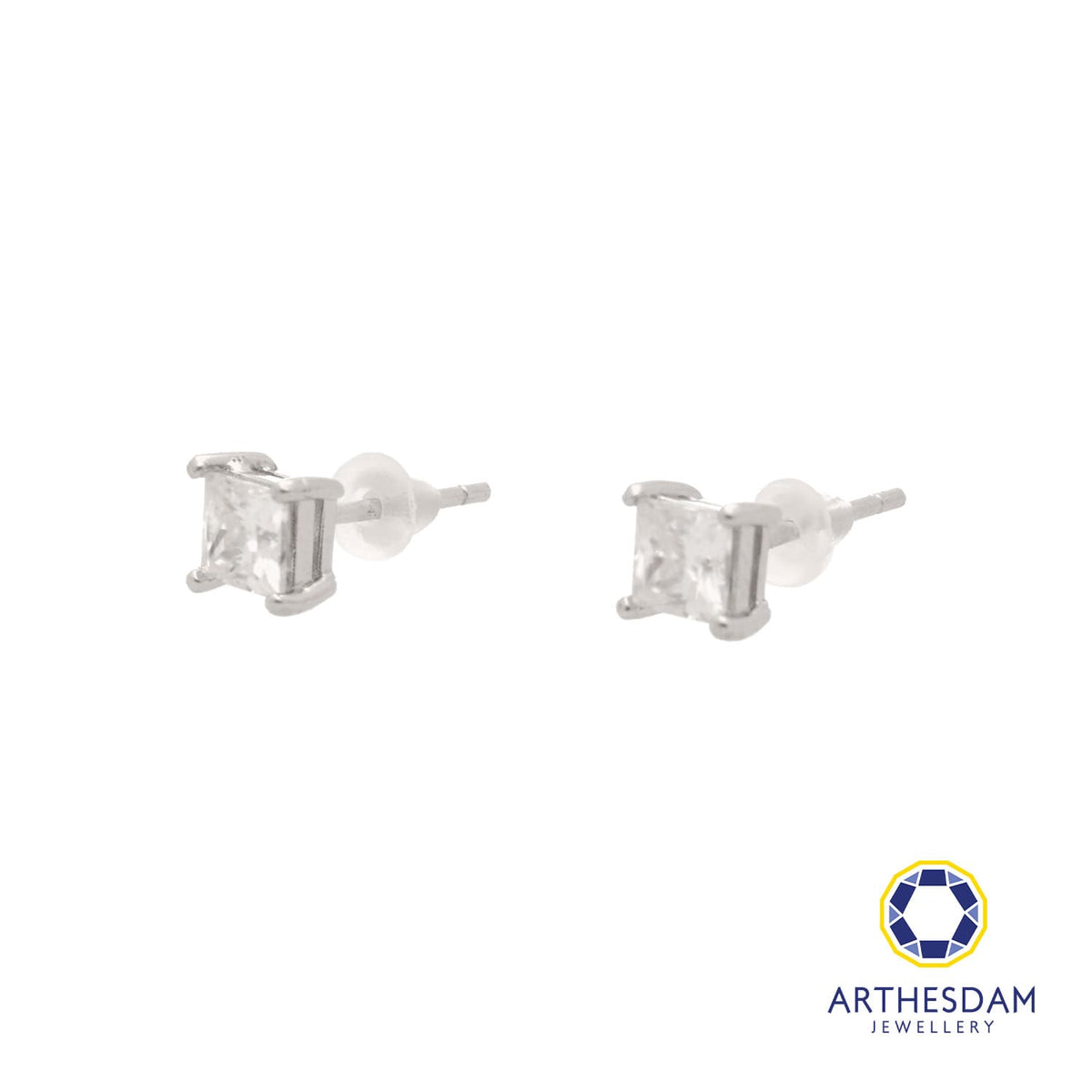 Arthesdam Jewellery 925 Silver Moissanite Square Earrings