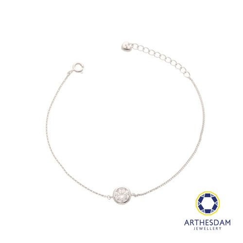 Arthesdam Jewellery 925 Silver Moissanite Solitaire Bracelet