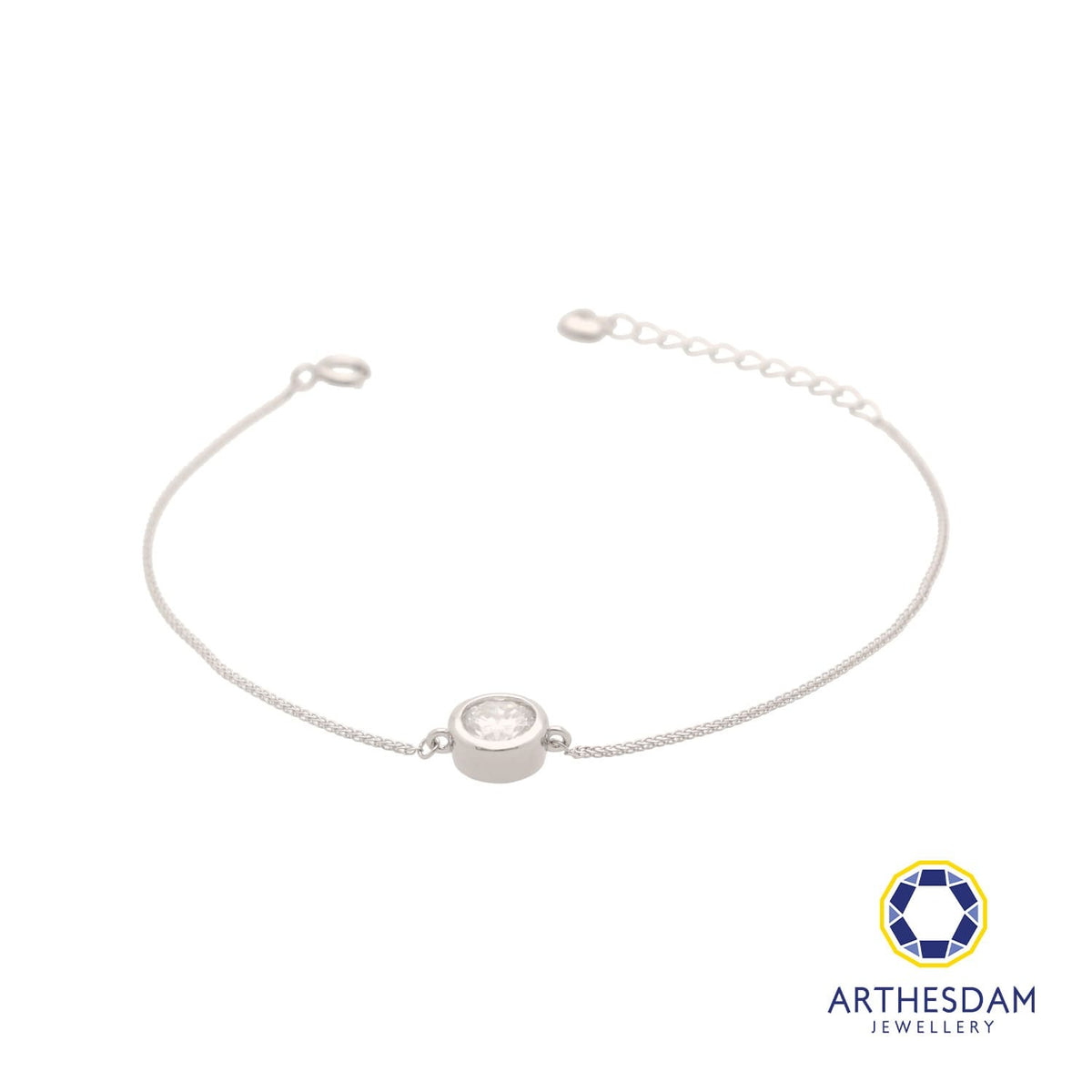 Arthesdam Jewellery 925 Silver Moissanite Solitaire Bracelet