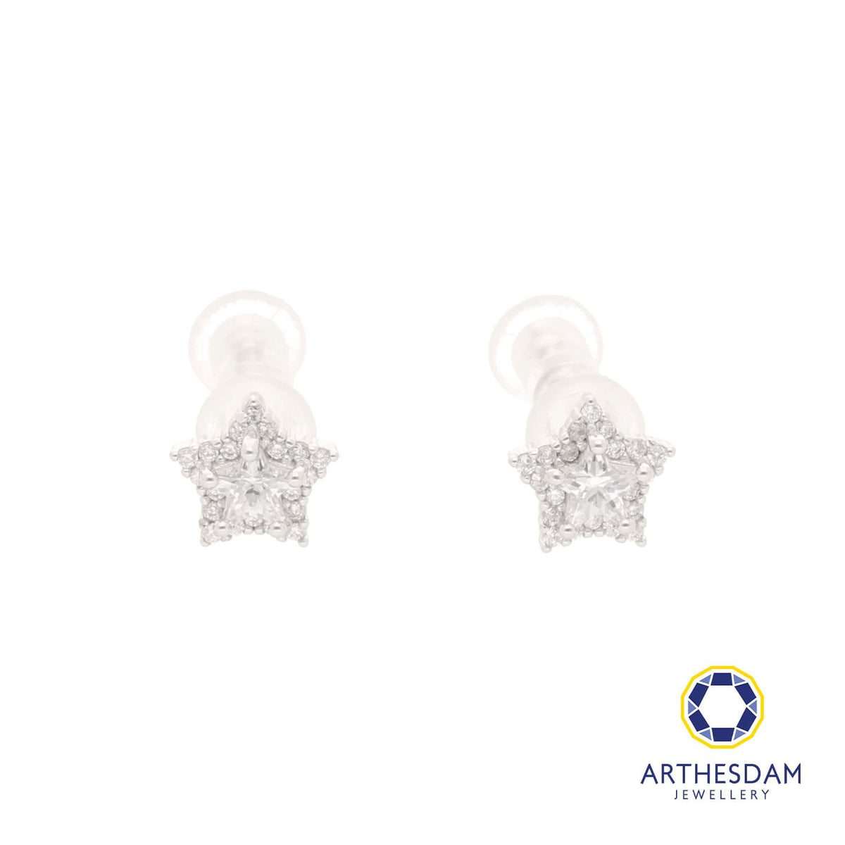 Arthesdam Jewellery 925 Silver Sparkling Star Earrings