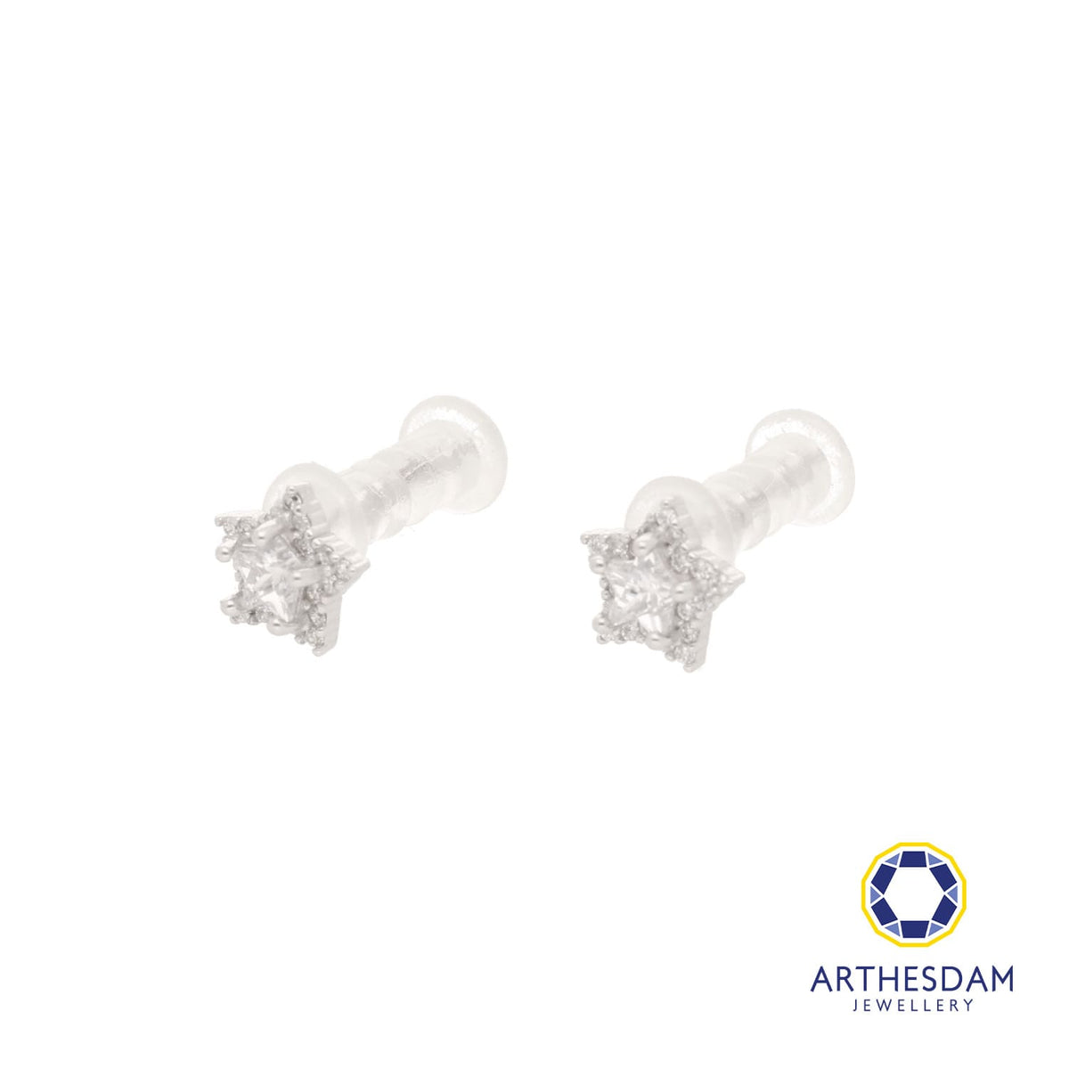 Arthesdam Jewellery 925 Silver Sparkling Star Earrings