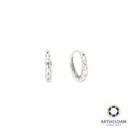 Arthesdam Jewellery 925 Silver Diamond Shape Hoop Earrings