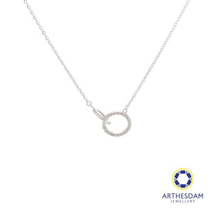 Arthesdam Jewellery 925 Silver Interlocking Double Sparkle Ring Necklace
