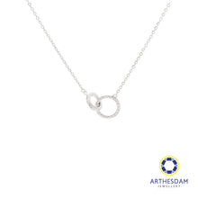 Load image into Gallery viewer, Arthesdam Jewellery 925 Silver Interlocking Double Sparkle Ring Necklace
