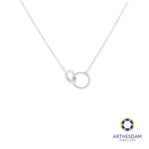 Arthesdam Jewellery 925 Silver Interlocking Double Sparkle Ring Necklace