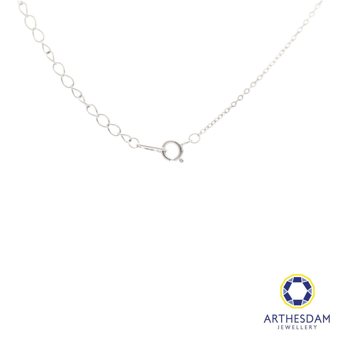 Arthesdam Jewellery 925 Silver Interlocking Double Sparkle Ring Necklace