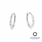 Arthesdam Jewellery 18K White Gold Sparkles Petite Hoop Earrings