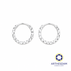 Arthesdam Jewellery 18K White Gold Sparkles Petite Hoop Earrings