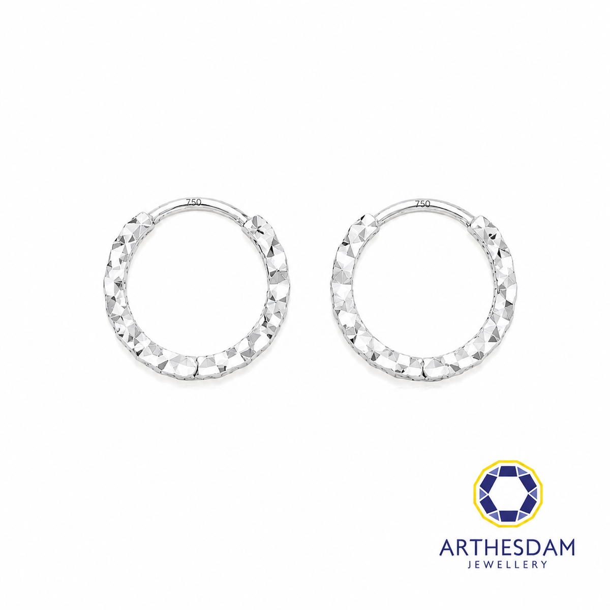 Arthesdam Jewellery 18K White Gold Sparkles Petite Hoop Earrings