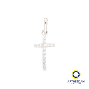 Arthesdam Jewellery 18K White Gold Stone Cross Pendant