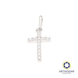 Arthesdam Jewellery 18K White Gold Stone Cross Pendant