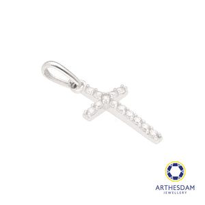 Arthesdam Jewellery 18K White Gold Stone Cross Pendant