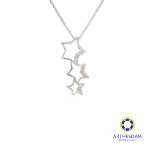 Arthesdam Jewellery 18K White Gold Trio Shining Star Pendant