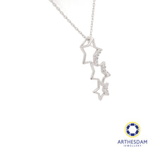 Load image into Gallery viewer, Arthesdam Jewellery 18K White Gold Trio Shining Star Pendant
