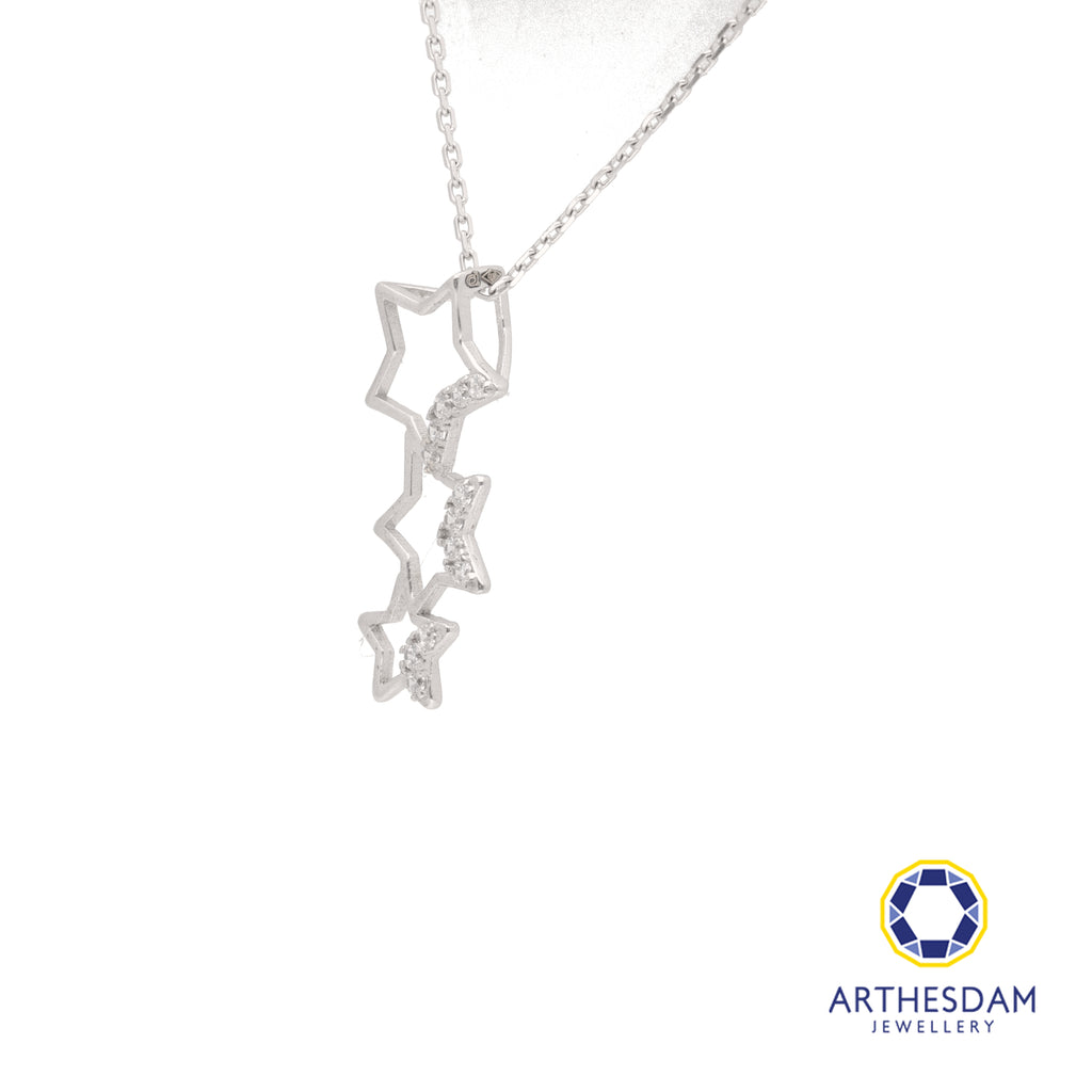 Arthesdam Jewellery 18K White Gold Trio Shining Star Pendant