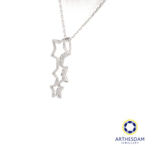 Load image into Gallery viewer, Arthesdam Jewellery 18K White Gold Trio Shining Star Pendant

