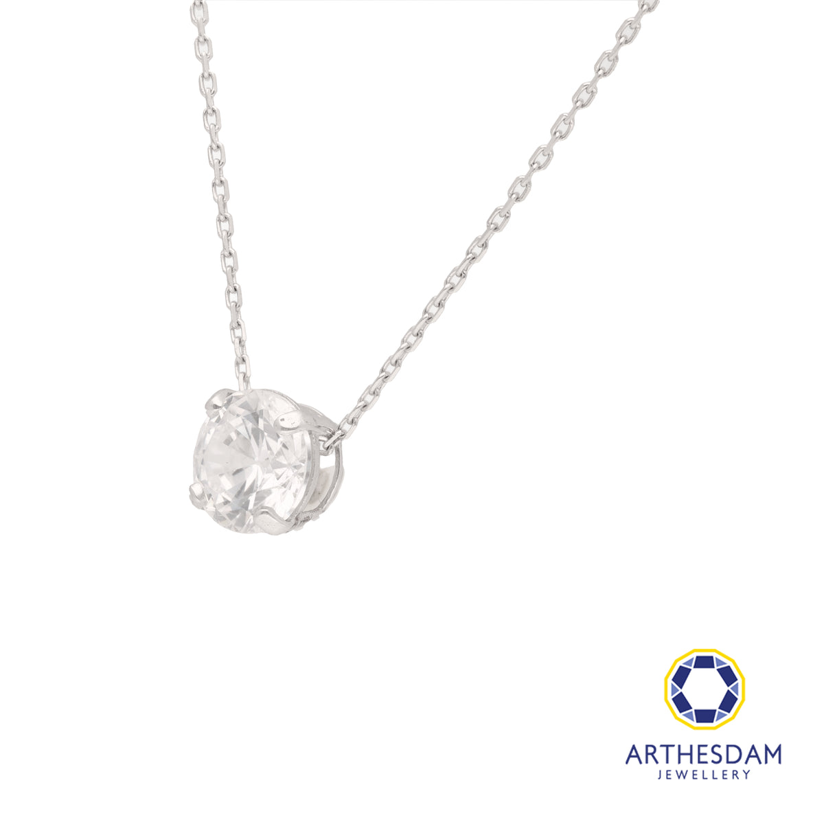 Arthesdam Jewellery 18K White Gold Single Stone Pendant