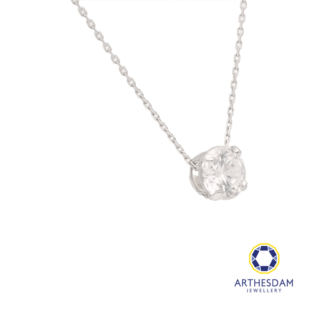 Arthesdam Jewellery 18K White Gold Single Stone Pendant