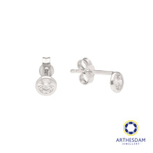 Load image into Gallery viewer, Arthesdam Jewellery 18K White Gold Drop Stone Earrings
