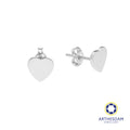 Arthesdam Jewellery 18K White Gold Plain Heart Earrings