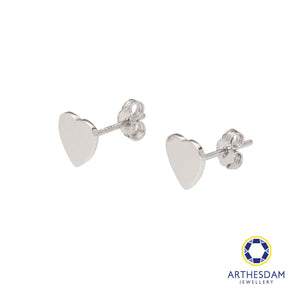 Arthesdam Jewellery 18K White Gold Plain Heart Earrings