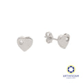 Arthesdam Jewellery 18K White Gold Plain Heart With Stone Earrings