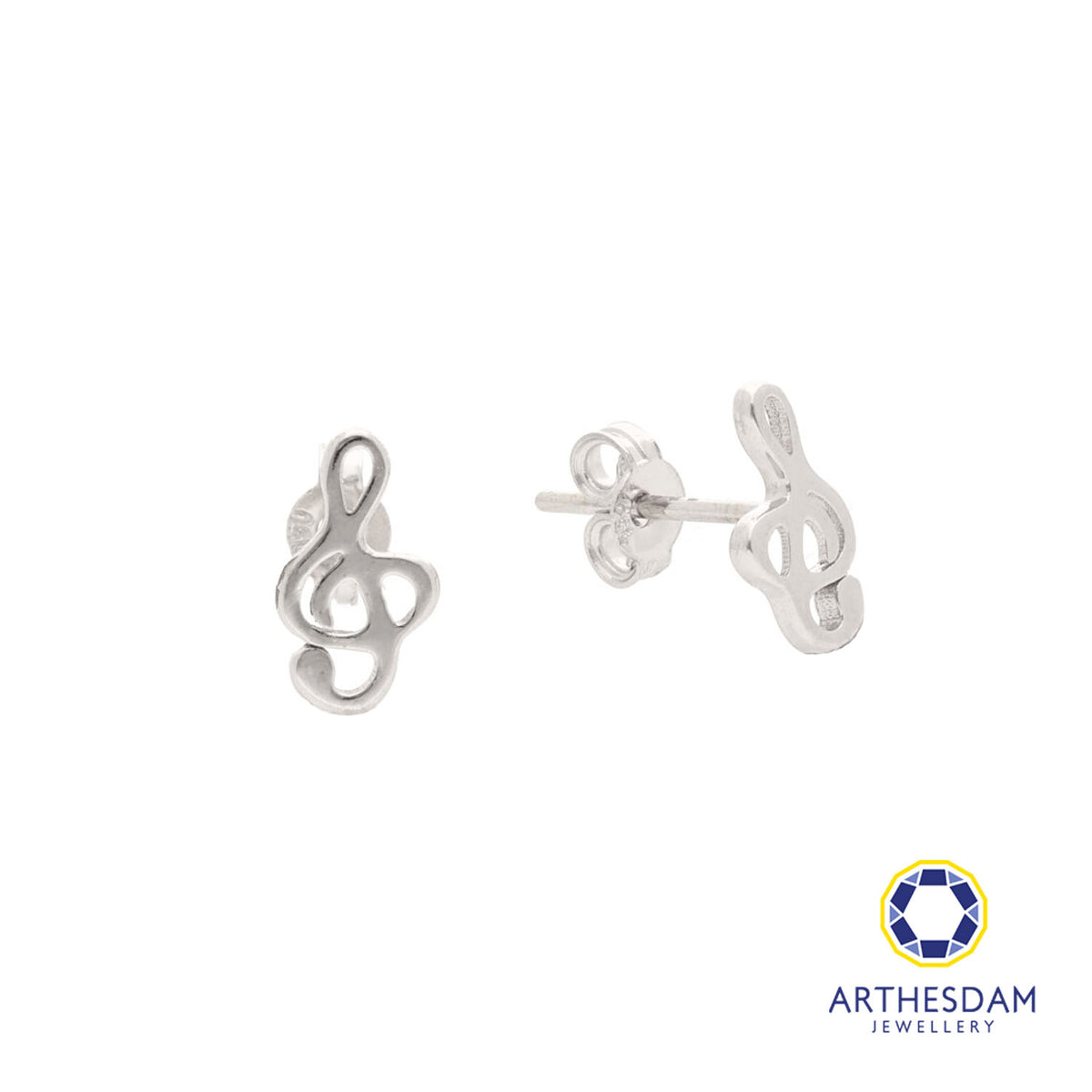 Arthesdam Jewellery 18K White Gold G clef Earrings