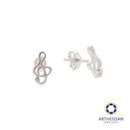 Arthesdam Jewellery 18K White Gold G clef Earrings